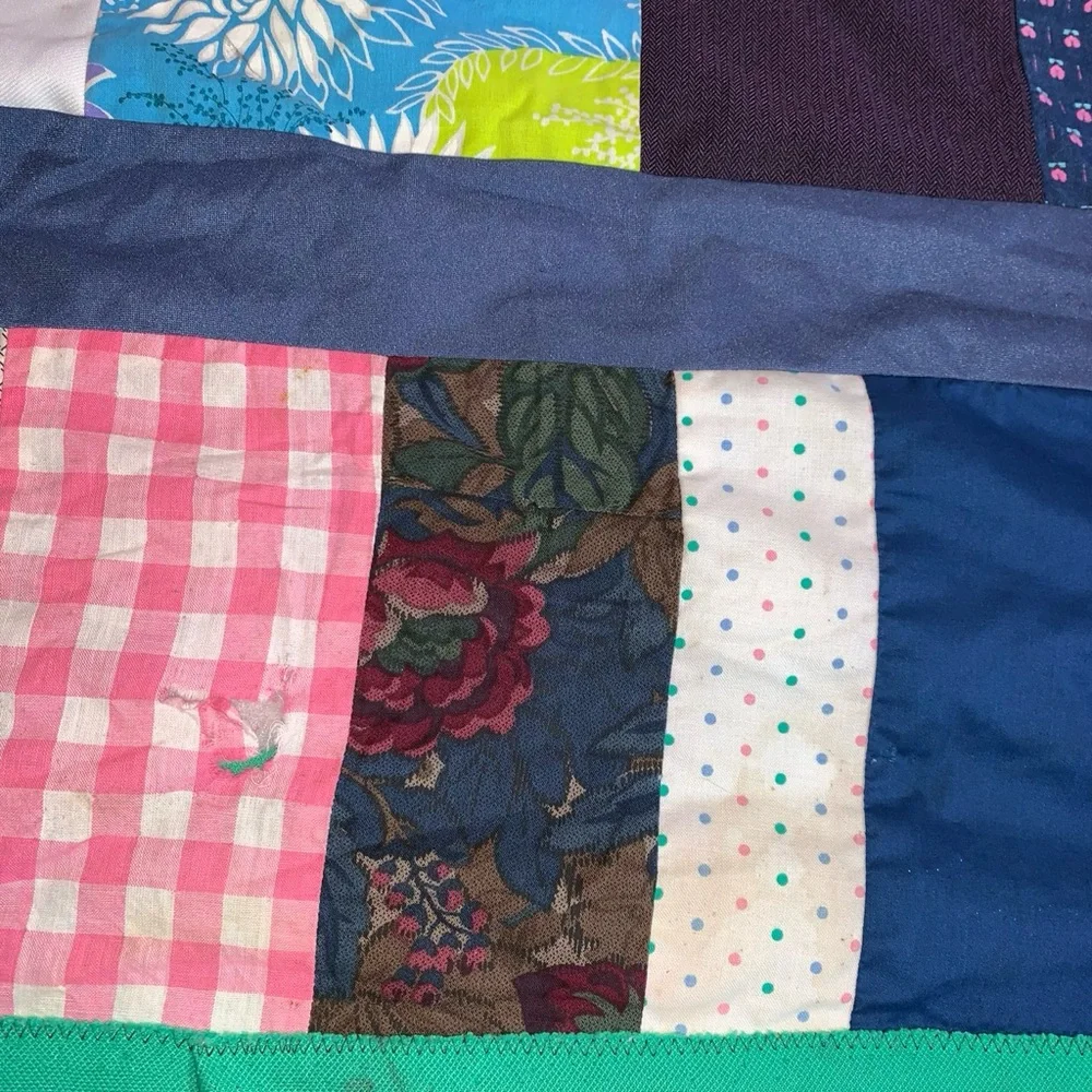 Very Vintage 58”x72” Handmade Quilt Repair/Repurpose Multicolor (Q224)